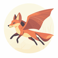 Obraz premium Vector Illustration of a Flying Fox with Wings