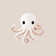 Fototapeta premium Cute Vector Illustration of a Happy Octopus