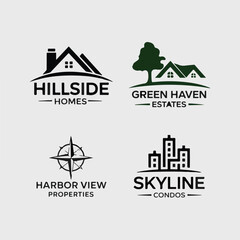 Fototapeta premium Modern Real Estate Logo Set