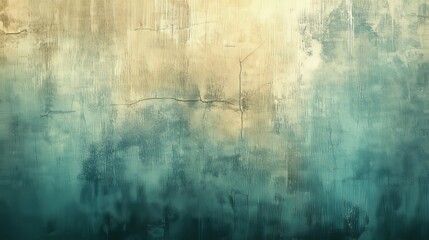 Fototapeta premium Aged Teal and Beige Wall with Cracks