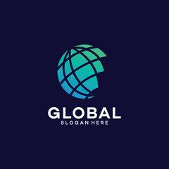 Globe logo vector template illustration design