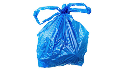 Fototapeta premium Blue plastic bag on transparent background
