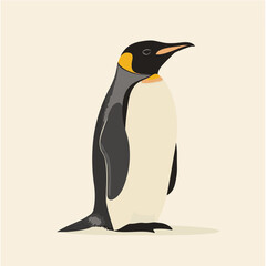 Fototapeta premium Stylized Penguin Illustration on Neutral Background
