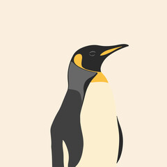 Fototapeta premium Stylized Penguin Illustration on Cream Background
