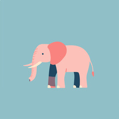Obraz premium Playful Vector Illustration of a Pink Elephant