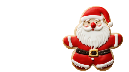 Christmas Santa Claus cookie on transparent background