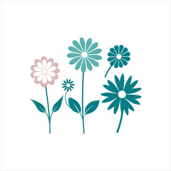 Elegant Flower Silhouettes Collection: Roses, Daisies, Tulips, and Lilies for Modern Logos, Backgrounds, and Invitations"