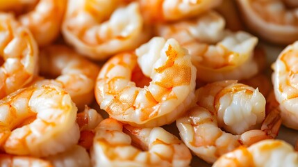 A background of perfectly cooked shrimp, Generative AI 