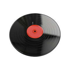 Black Music Disc on Transparent Background