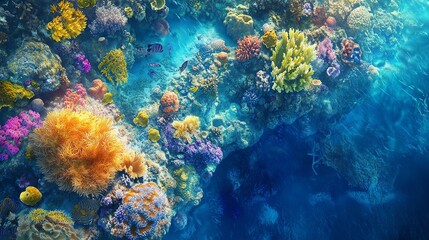 Fototapeta premium A stunning birds-eye view of a vibrant underwater world