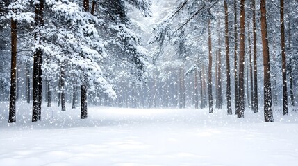 A picturesque winter forest with a blanket of fresh snow, Generative AI 