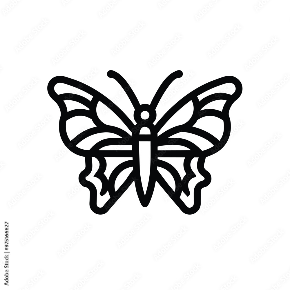 Poster a delicate outline of a butterfly created with continuous line art emphasizing simplicity and elegan