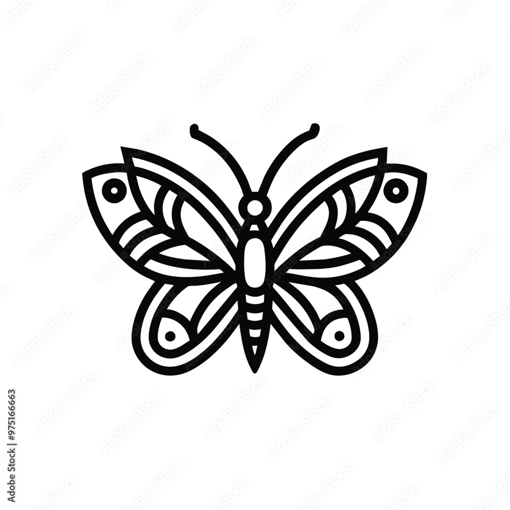 Poster the artwork presents a continuous line drawing of a butterfly showcasing its elegant contours and un