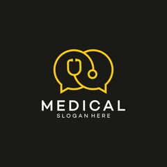 Medical consult logo vector template illustration