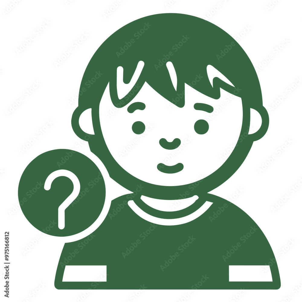Poster a continuous line drawing featuring a cute boy lost in thought showcasing a serene expression and a 