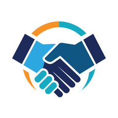 A modern minimalist illustration shows two hands engaged in a handshake symbolizing collaboration and mutual agreement in a professional context