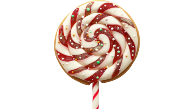 Christmas lollipop on transparent background