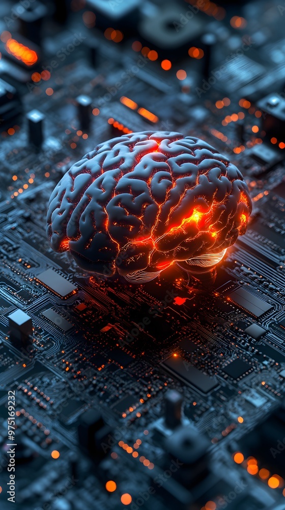 Aufkleber revolutionary industries transforming with advanced computer chips and ai image