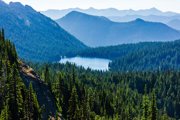 lake and mountains