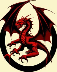 Powerful dragon logo emphasizing strength and mythical charm