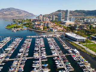 Aerial Kelowna City Waterfront British Columbia Okanagan Valley