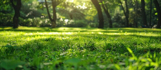 Fototapeta premium Lush Green Grass In Nature As A Background