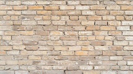 Fototapeta premium Old Brick Wall Texture Background Rustic Beige Brickwork Pattern