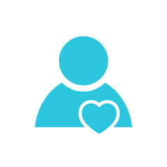 Dedication icon. Isolated on white background. From blue icon set.