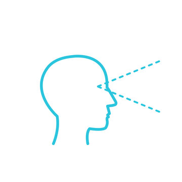 Visual perception icon. Isolated on white background. From blue icon set.