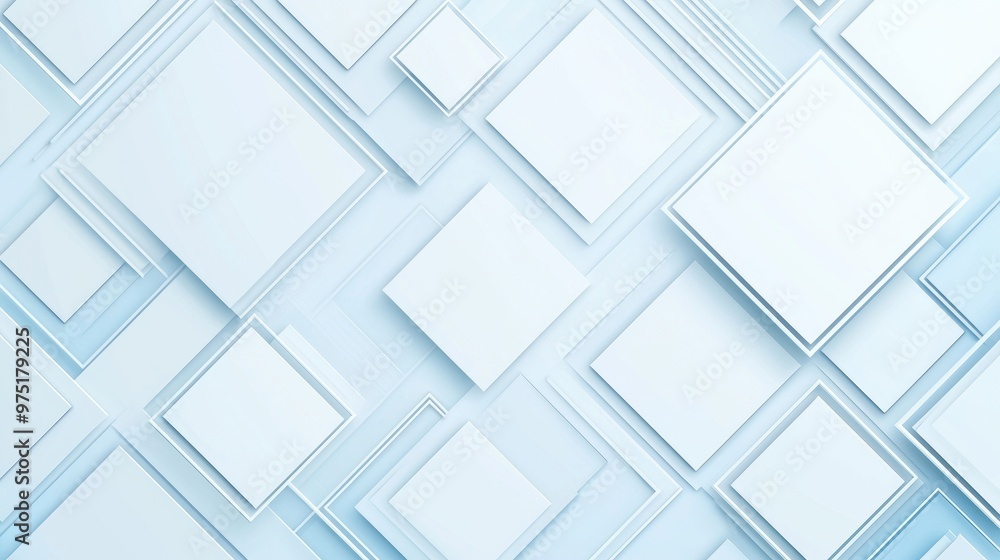Poster abstract geometric background with overlapping squares in blue tones