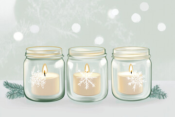 Scandinavian-inspired handmade candle sets the tone for a serene evening. 