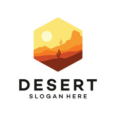 Abstract desert logo vector icon on white background