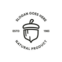 vintage logo Acorn vector template illustration