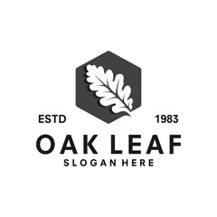 oak leaf logo vector template illustration design