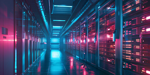 Fototapeta premium A database server is a server which uses a database application that provides database services to other computer programs or to computers
