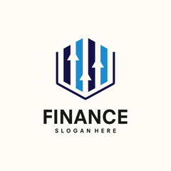 Obraz premium Financial Business Logo Design Vector Illustration