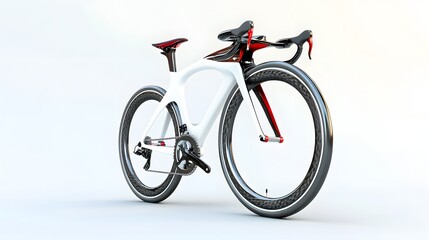 Fototapeta premium 8. **A sleek 3D render of a racing bike with aerodynamic design, isolated on a clean white background