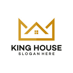 Luxury house crown logo and business card template
