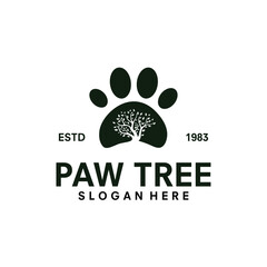 animal paw tree logo symbol vector illustration design © Abdul