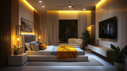 a Modern luxurious bedroom with a minimalist design-6