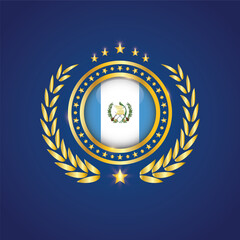 Golden Stamp With Flag. Guatemala Flag Stamp. Made in Stamp Isolated in White Background. Royal, Allegiance, Symbol, Vector, Icon, Illustration.