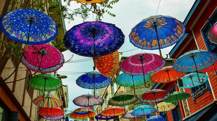 Rainbow Street: Hanging Umbrellas in Istanbul