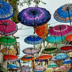 Bright Umbrella Lane in Istanbul
