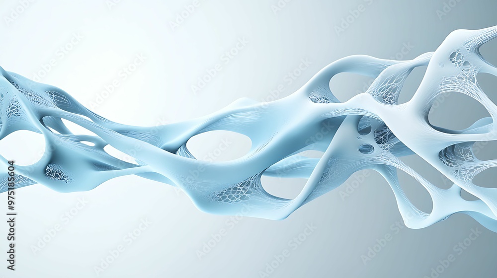 Aufkleber organic 3d visualization with natural depth copy space for text