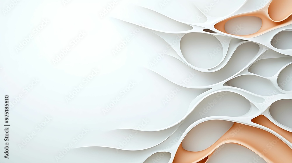 Aufkleber intricate organic geometry in 3d visualisation with copy space for text