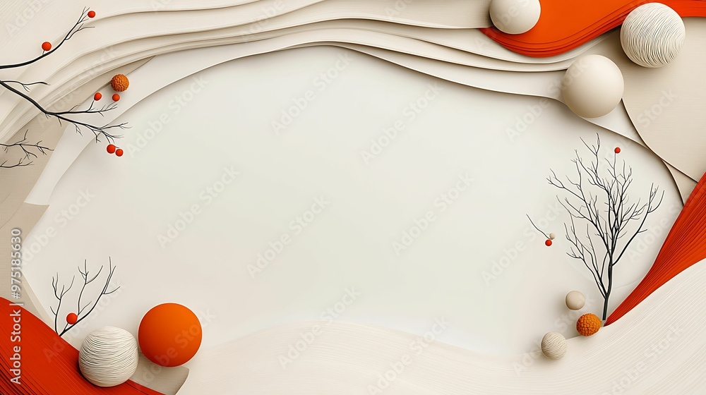 Aufkleber enchanting organic 3d design with intricate textures and natural elements copy space - abstract natu