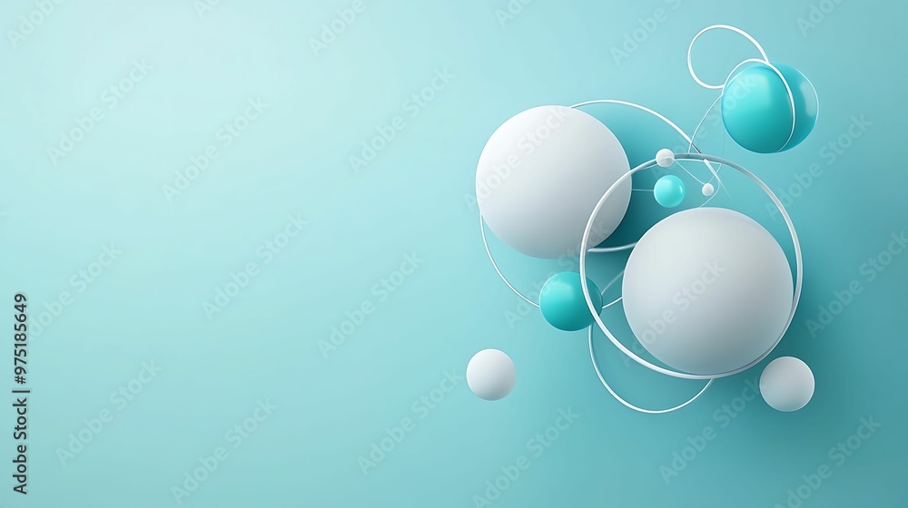 Aufkleber illuminated organic 3d geometry with soft textures and copy space for text