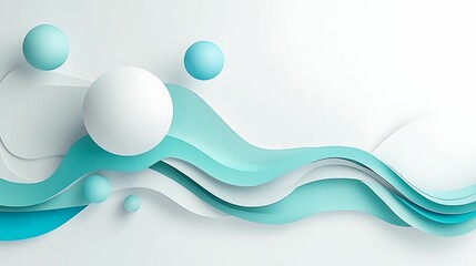 Abstract Natural 3D Visualization with Organic Forms and Flowing Geometry - Copy Space for Text