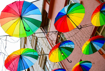 Vibrant Skies: Colorful Umbrellas in Istanbul