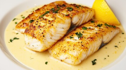 Pan Seared Fish with Lemon Butter Sauce
